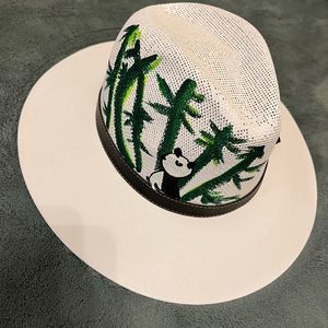 Toddler boy panda hand painted hat